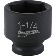 Channellock 1_2 In. Drive 1-1_4 In. 6-Point Shallow Standard Impact Socket