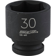 Channellock 1_2 In. Drive 30 mm 6-Point Shallow Metric Impact Socket