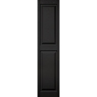 Builders Edge 15 in. x 63 in. Black Panel Shutter  (2-Pack)
