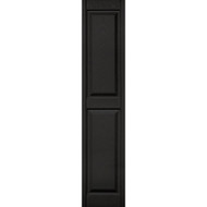 Builders Edge 15 in. x 71 in. Black Panel Shutter  (2-Pack)