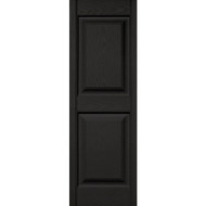 Builders Edge 15 in. x 43 in. Black Panel Shutter  (2-Pack)