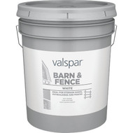 Valspar Latex Paint & Primer In One Flat Barn & Fence Paint  White  5 Gal.