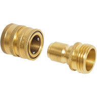 Apache 1 Male  1 Female Brass Garden Hose Quick Connect Connector Set
