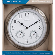 Acurite 13.5 Metal Indoor_Outdoor Clock Thermometer