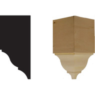 House of Fara 7-3_4 In. x 3-1_2 In. x 3-1_2 In. Unfinished Hardwood Inside Corner Block