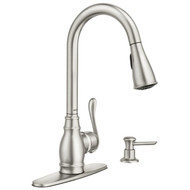 Moen Anabelle 1-Handle Lever Pull-Down Kitchen Faucet with Soap Dispenser  Spot Resist Stainless Steel