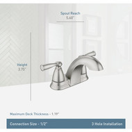 Moen Banbury 2-Handle Lever Centerset Bathroom Faucet with Pop-Up  Spot Resist Brushed Nickel