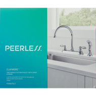 Peerless 2-Handle Lever Kitchen Faucet with Side Spray  Chrome