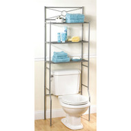 Zenith Zenna Home Spacesaver Satin Nickel Over-the-Toilet Shelf Cabinet  3 Shelf