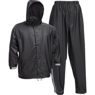 West Chester Protective Gear Large 3-Piece Black Polyester Rain Suit