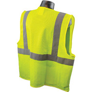 Safety Works Professional ANSI Class 2 Hi Vis Lime Mesh Safety Vest  1 Size Fits Most