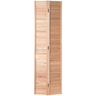 Jeld Wen 36 In. W. x 80 In. H. Pine Louver_Louver Natural Color Bifold Door