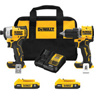 DEWALT ATOMIC 20V MAX 2-Tool Brushless Cordless Compact Drill_Driver & Impact Driver Combo Kit with (2) 2.0 Ah Batteries & Charger