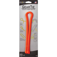 Gear Tie 18 In. Reusable Rubber Twist Tie - Bright Orange (2-Pack)