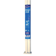 John Sterling Closet-Pro 30 In. to 48 In. x 1 In. Adjustable Closet Rod  White