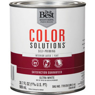 Do it Best Color Solutions Latex Self-Priming Flat Interior Wall Paint  Ultra White  1 Qt.