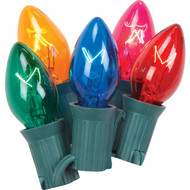 J Hofert Transparent Multi 25-Bulb C7 Incandescent Light Set