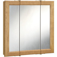 Design House Claremont Honey Oak 36 In. W x 30 In. H x 4-3_4 In. D Tri-View Surface Mount Medicine Cabinet