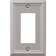 Amerelle Chelsea 1-Gang Stamped Steel Rocker Decorator Wall Plate  Brushed Nickel