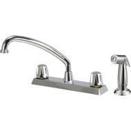 Home Impressions 2-Handle Metal Knob Kitchen Faucet with Side Spray  Chrome