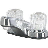 Home Impressions 2-Handle Knob 4 In. Centerset Non-Metallic Bathroom Faucet  Chrome