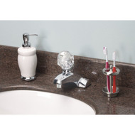 Home Impressions  1-Handle Knob 4 In. Centerset Non-Metallic Bathroom Faucet  Chrome
