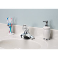 Home Impressions 1-Handle Knob 4 In. Centerset Non-Metallic Bathroom Faucet with Pop-Up  Chrome