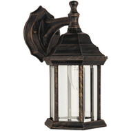 Home Impressions Antique Black w_Gold Highlights Incandescent Type A Outdoor Wall Light Fixture