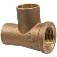 NIBCO 3_4 In. C x 1_2 In. F x 3_4 In. C Brass Low Lead Reducing Copper Tee