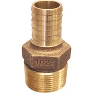 Merrill 1 In. MIP x 1-1_4 In. Insert Red Brass Hose Barb Reducing Adapter