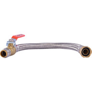 SharkBite 1_2 In. BV x 3_4 In. FIP x 18 In. L Stainless Steel Flex Water Heater Low Lead Ball Valve