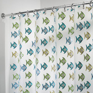 iDesign York Graphic 72 In. x 72 In. Blue_Green Fish Eva Shower Curtain