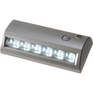 Fulcrum 42-Lumen Silver Motion Sensing_Dusk-To-Dawn 6-LED Outdoor Battery Operated Pathlight Fixture