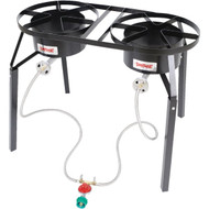 Bayou Classic 100 000 BTU Propane Gas Dual Burner Steel Outdoor Cooker