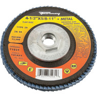 Forney 4-1_2 In. x 5_8 In.-11 60-Grit Type 29 Blue Zirconia Angle Grinder Flap Disc
