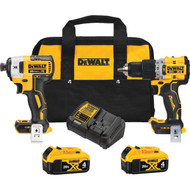 DEWALT 20V MAX XR 2-Tool Brushless Cordless Compact Hammer Drill_Driver & Impact Driver Combo Kit with (2) 4.0 Ah Batteries & Charger