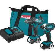 Makita 2-Tool 18V LXT Lithium-Ion Drill_Driver & Impact Driver Cordless Tool Combo Kit
