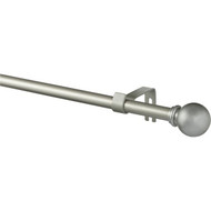 Kenney Chelsea 28 In. To 48 In. 5_8 In. Single Silver Curtain Rod