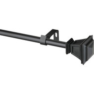 Kenney Seville 48 In. To 86 In. 5_8 In. Single Black Curtain Rod