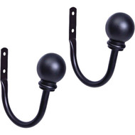 Kenney 4 In. Ball Drapery Holdback  Black (2-Pack)