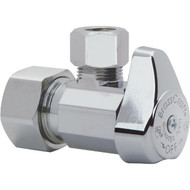 BrassCraft 5_8 In. OD x 3_8 In. OD Compression Chrome-Plated Brass 1_4-Turn Shut-Off Angle Valve