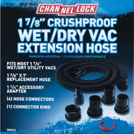 Channellock 1-7_8 In. Dia. x 7 Ft. L. Black Plastic Wet_Dry Vacuum Hose with Adapter & Connectors
