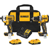 DEWALT 20V MAX XR 2-Tool Brushless Cordless Drill_Driver & Impact Driver Combo Kit with (2) 2.0 Ah Batteries & Charger