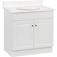 Continental Cabinets Richmond White 30-1_2 In. W x 35-1_4 In. H x 18-1_2 In. D Vanity with White Cultured Marble Top