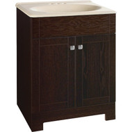Continental Cabinets Sedona Java Oak 24-3_4 In. W x 32-3_4 In. H x 18-1_2 In. D Vanity with Beige Solid Surface Technology Top