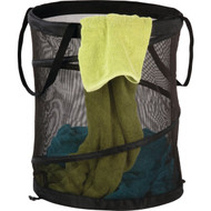 Honey Can Do 23 In. x 18-1_2 In. Dia. Black Mesh Pop Open Hamper
