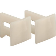 Prime-Line 1-1_8 In. x 1-1_16 In. White Plastic Side Adjustable Pocket Door Bottom Guide (2-Count)