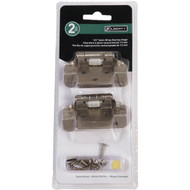 Liberty 1_2 In. Satin Nickel Self-Closing Semi-Wrap Overlay Hinge (2-Pack)