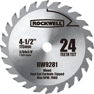 Rockwell Versacut 4-1_2 In. 24-Tooth Wood Circular Saw Blade