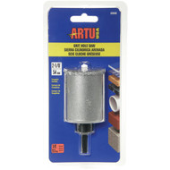 ARTU 2-1_8 In. Tungsten Carbide Grit Hole Saw with Arbor and Pilot Bit